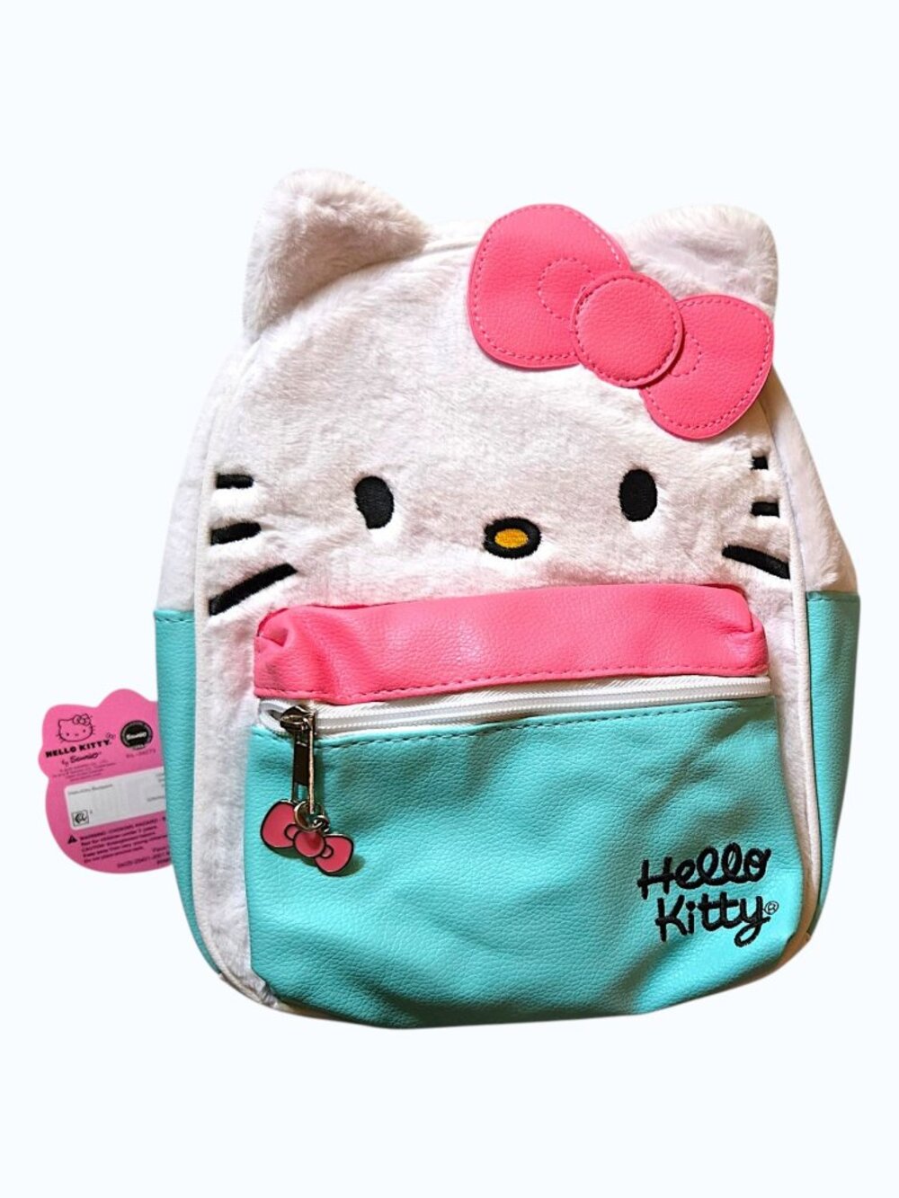 Sanrio Hello Kitty Mini Backpack White Pink Teal Character Bag Adjustable Straps